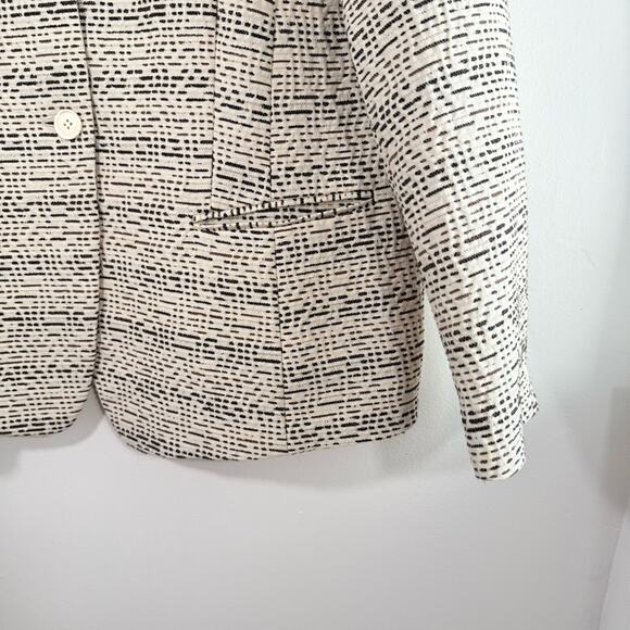 Lafayette 148 Cream Black Brown One Button Blazer Jacket 18 Office Professional - Picture 4 of 8